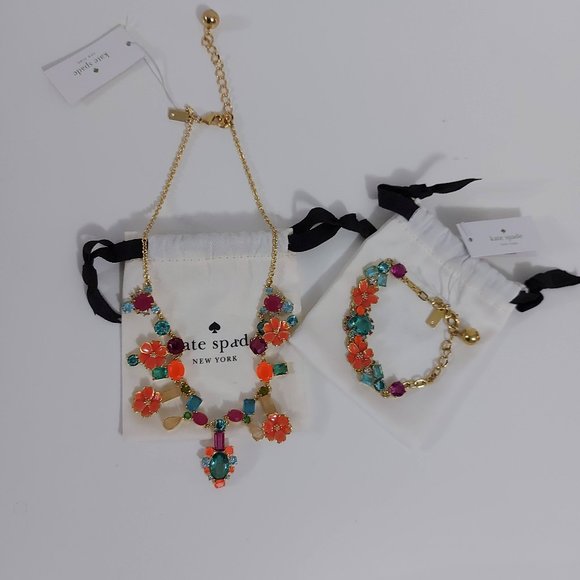 NWT Kate Spade Garden Party Necklace Bracelet Set - Picture 1 of 7